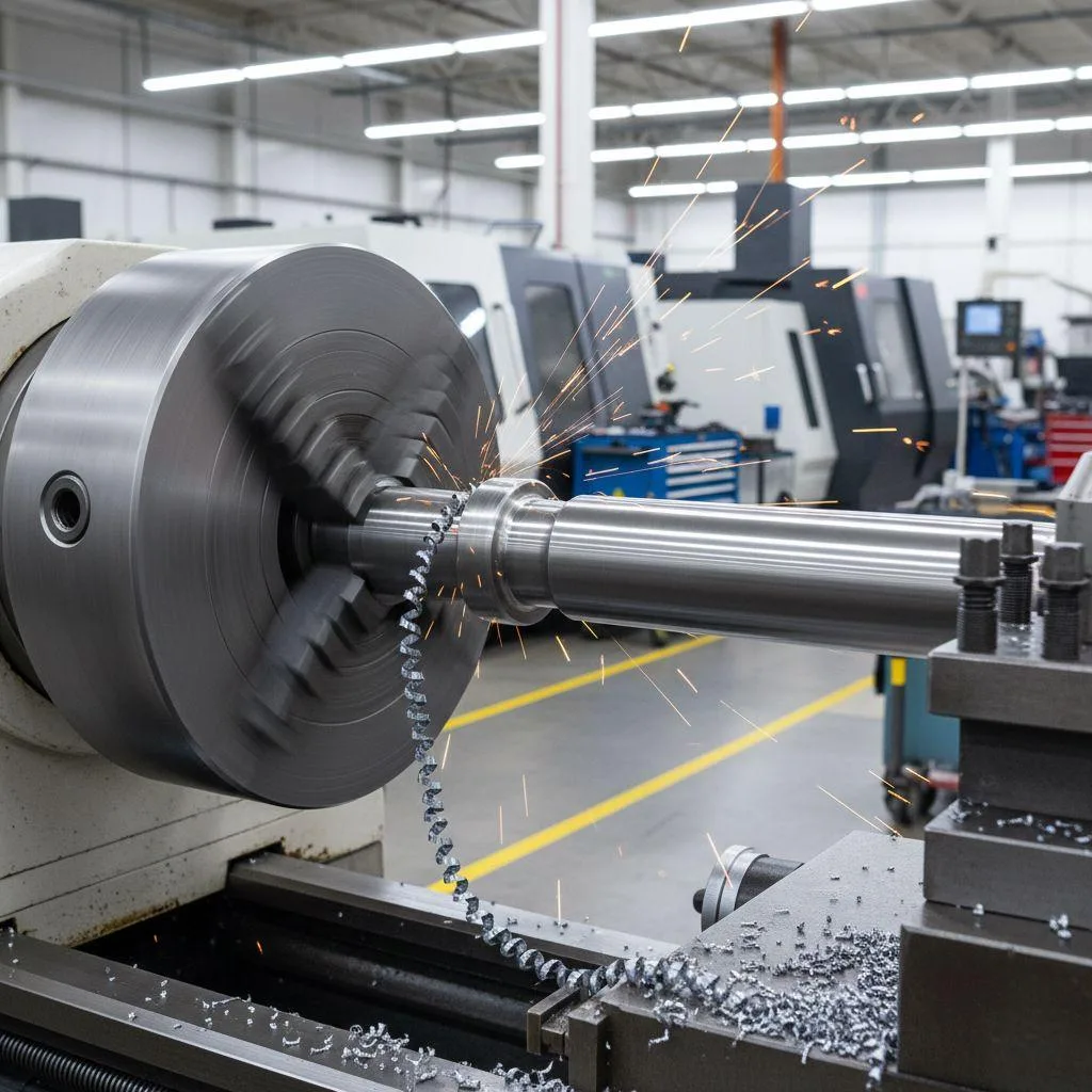 An industrial geared-head lathe running on single phase power using a 3.7kW phase converter VFD.