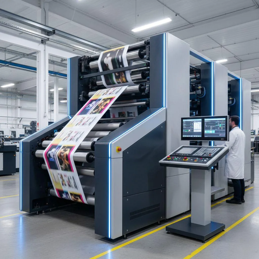 Rouleaux d'une petite presse à imprimer, une application typique de l'automatisation compacte.