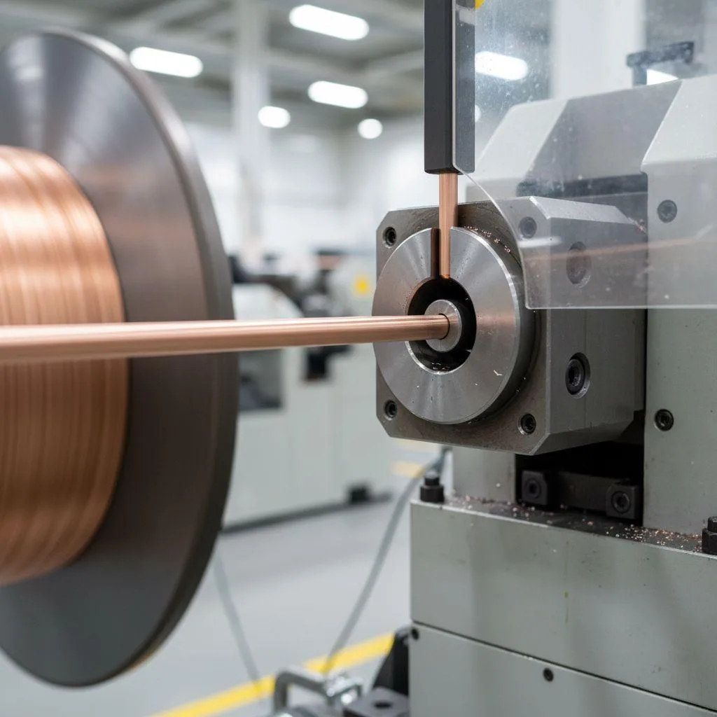 Une machine de tréfilage utilise un EV210 VFD à couple élevé pour maintenir une tension constante et un couple stable à des vitesses ultra-basses (0,25 Hz).