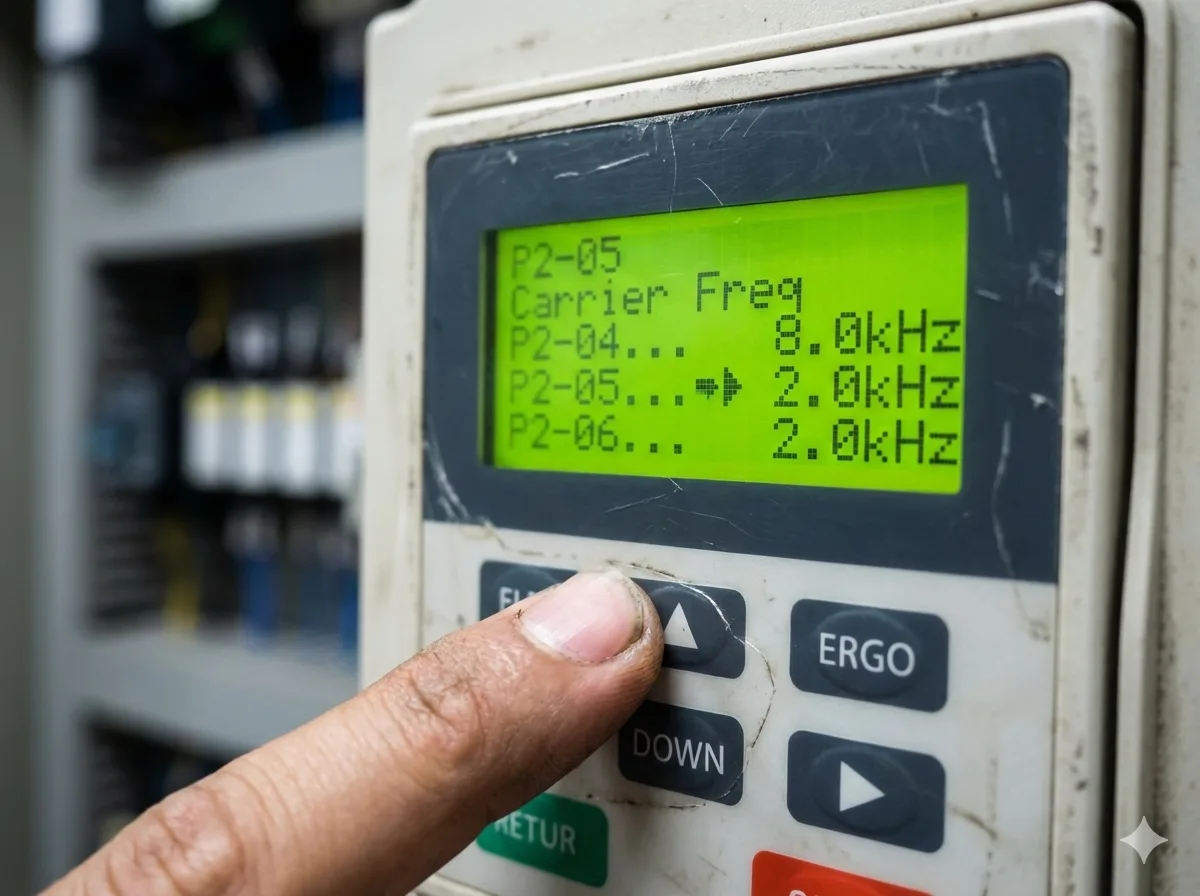 Lowering Carrier Frequency to reduce voltage spikes and stop VFD IGBT Failure