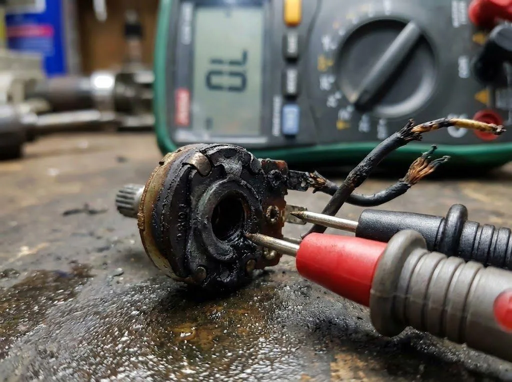 Damaged potentiometer causing voltage offset and VFD Won't Stop at 0Hz.