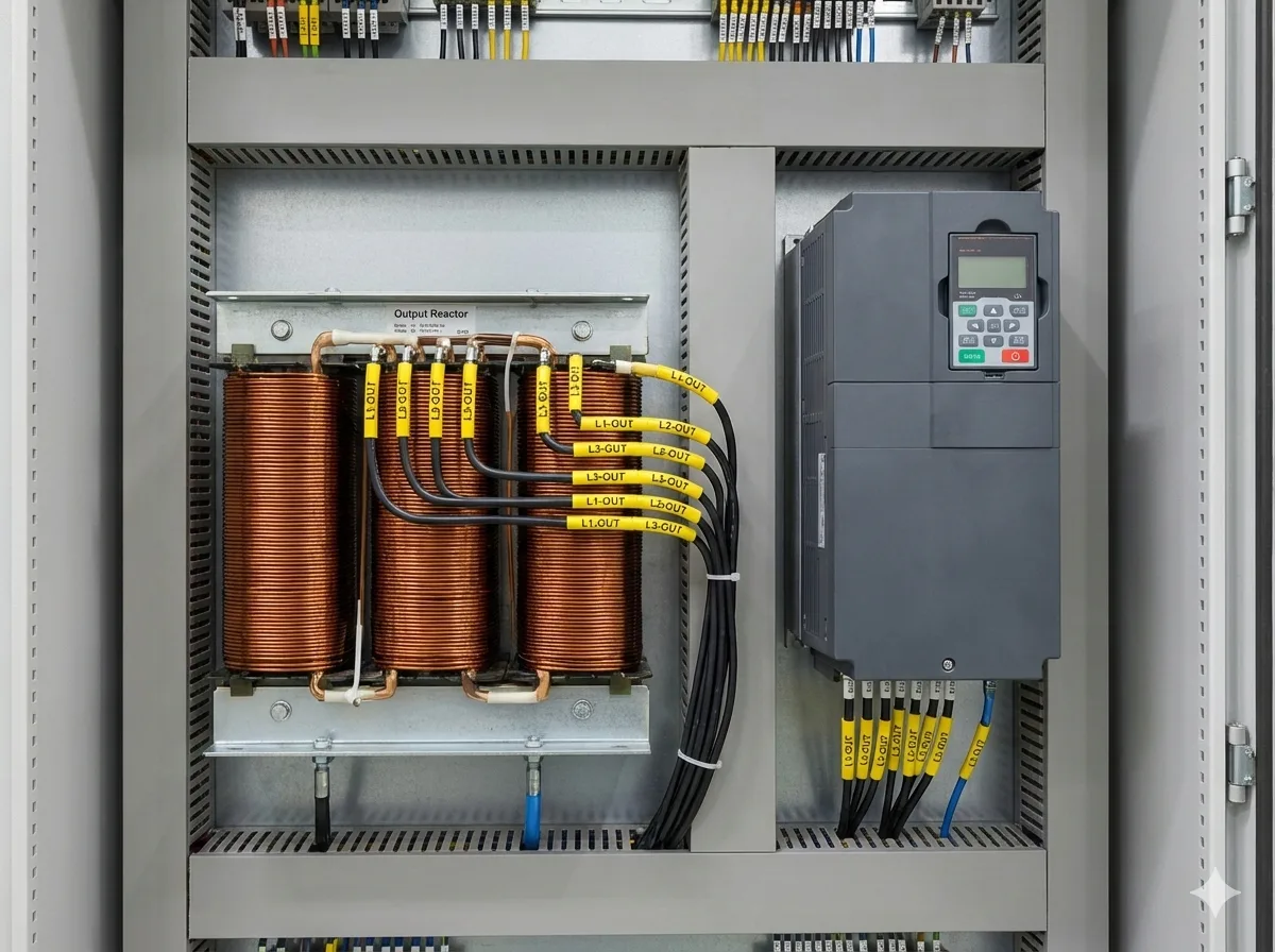Installing an Output Reactor to prevent VFD IGBT Failure and suppress harmonics.