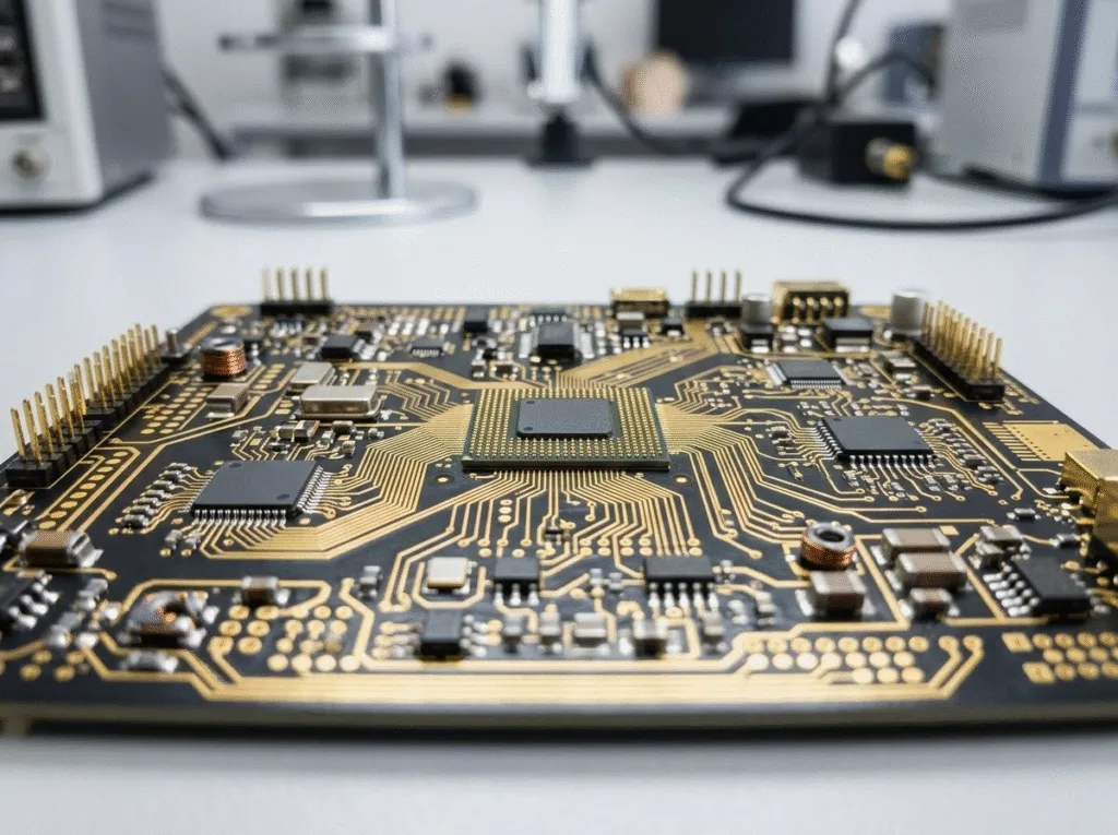 Electronic circuit board for three phase current measurement and control.